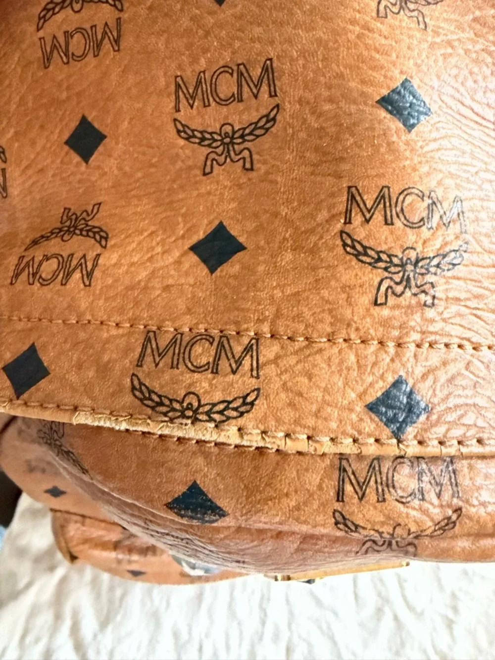 Authentic MCM Cognac Backpack - Picture 8 of 13
